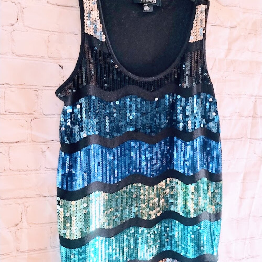 Forever 21 Women's Sparkly Sequins Tank Top Size … - image 3